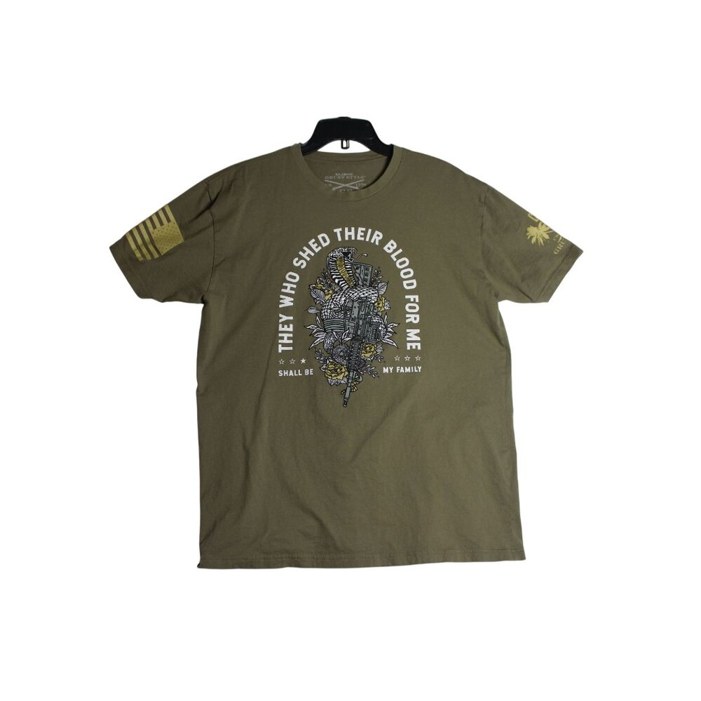 Grunt Style Shed Their Blood For‎ Me Green Tee Shirt Mens XL